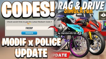 *NEW* ALL WORKING MODIF x POLICE UPDATE CODES FOR DRAG DRIVE SIMULATOR! DRAG DRIVE SIMULATOR CODES