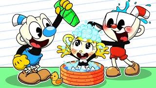 How do Cuphead & Mugman Take Care Of Baby Chalice?? Cuphead DLC Animation