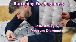 DEEP BUTTONING TECHNIQUES FOR BEGINNERS | HOW TO MEASURE DIAMONDS IN UPHOLSTERY | FaceliftInteriors screenshot 3