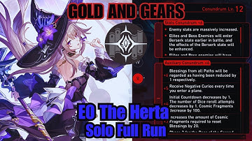 E0 The Herta Erudition Path Solo Gold and Gears Conundrum 12 Full Run | Honkai: Star Rail 3.0