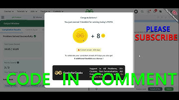GFG POTD 24/10/2024 IN C++ MOST IMPORTANT INFORMATION | CODE IN COMMENT #geeksforgeeks #gfg #potd