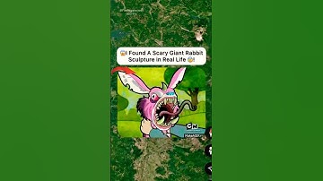 😰I Found A Creepy Giant Rabbit Sculpture On Google Earth! #shorts #findmysterioussecrets