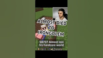 SB737 Almost died to iron golem in minecraft hardcore #minecraft #hardcore #dead #sb737 #shorts
