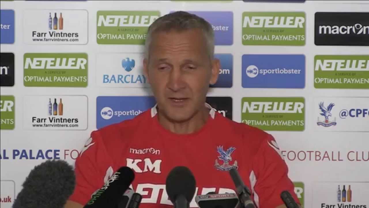 Crystal Palace Keith Millen Chats Before Arsenal