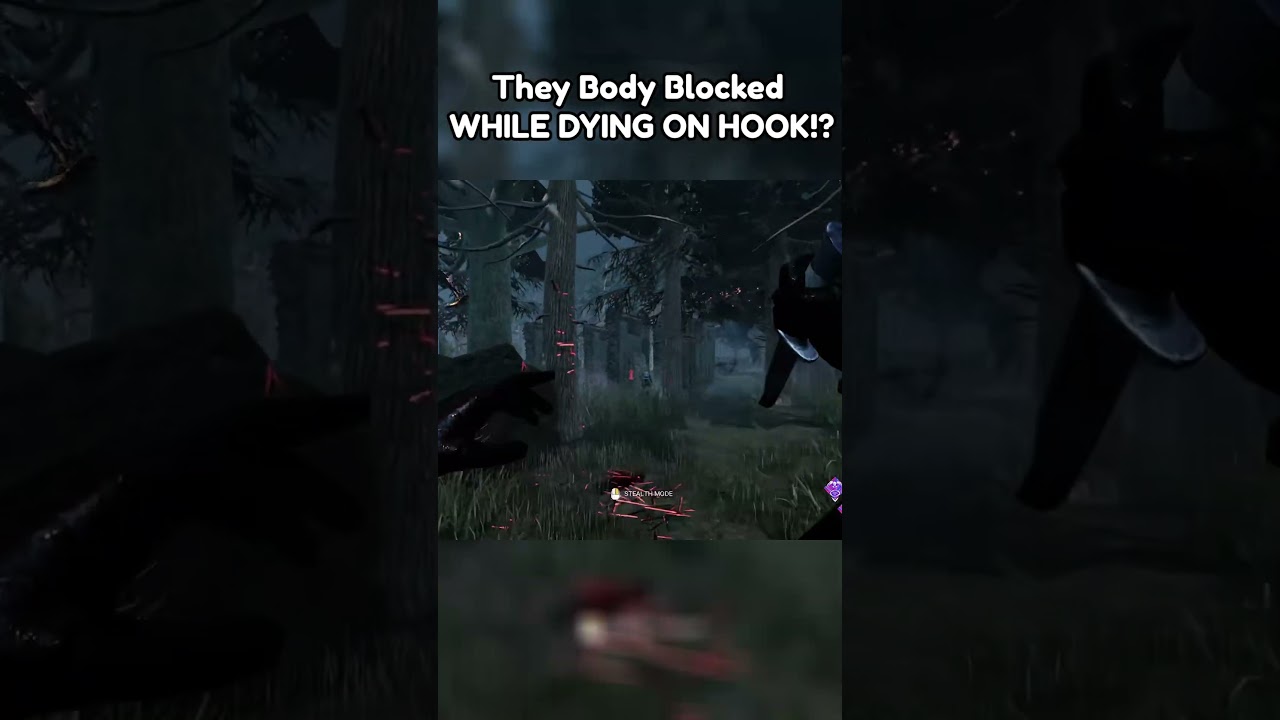 not the body block while dying on hook  