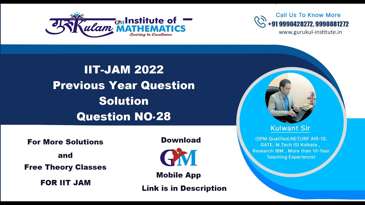 IIT JAM 2022 Question Number 28