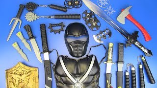 Toy NINJA Weapons Toys for Kids ! Ninja Guns & equipment- Shuriken,Nunchucks,Swords..Box of Toys