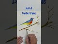Easy Watercolor Tree Branch & Berries | Cotton Swab Painting Trick #youtubeshorts #shorts 
