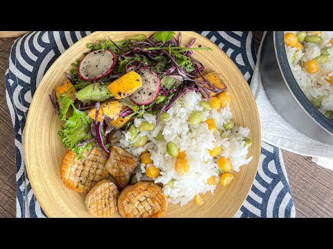 Video Cơm đậu và Salad trộn sốt mè đen | Vegan food - youtube