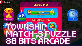 🚜 Township 🚜 Match-3 puzzle Level 110 (Super Hard)