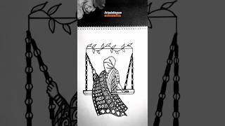 Easy Drawing of a Hijabi girl with sari | Sketch youtubeshorts shorts  artpaintingsan short