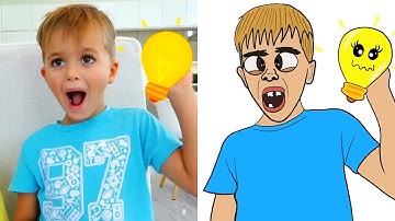 Vlad and Niki Chocolate Eggs Surprise Challenge l funny drawing meme