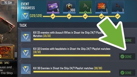 Call Of Duty Mobile Kill 10 Enemies with headshots in  Shoot the Ship 24/7 Playlist Matches