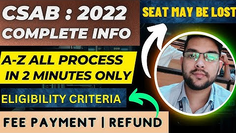 CSAB Counselling Complete process in 2 mins | All process step by step #Csab #counselling #cutoff