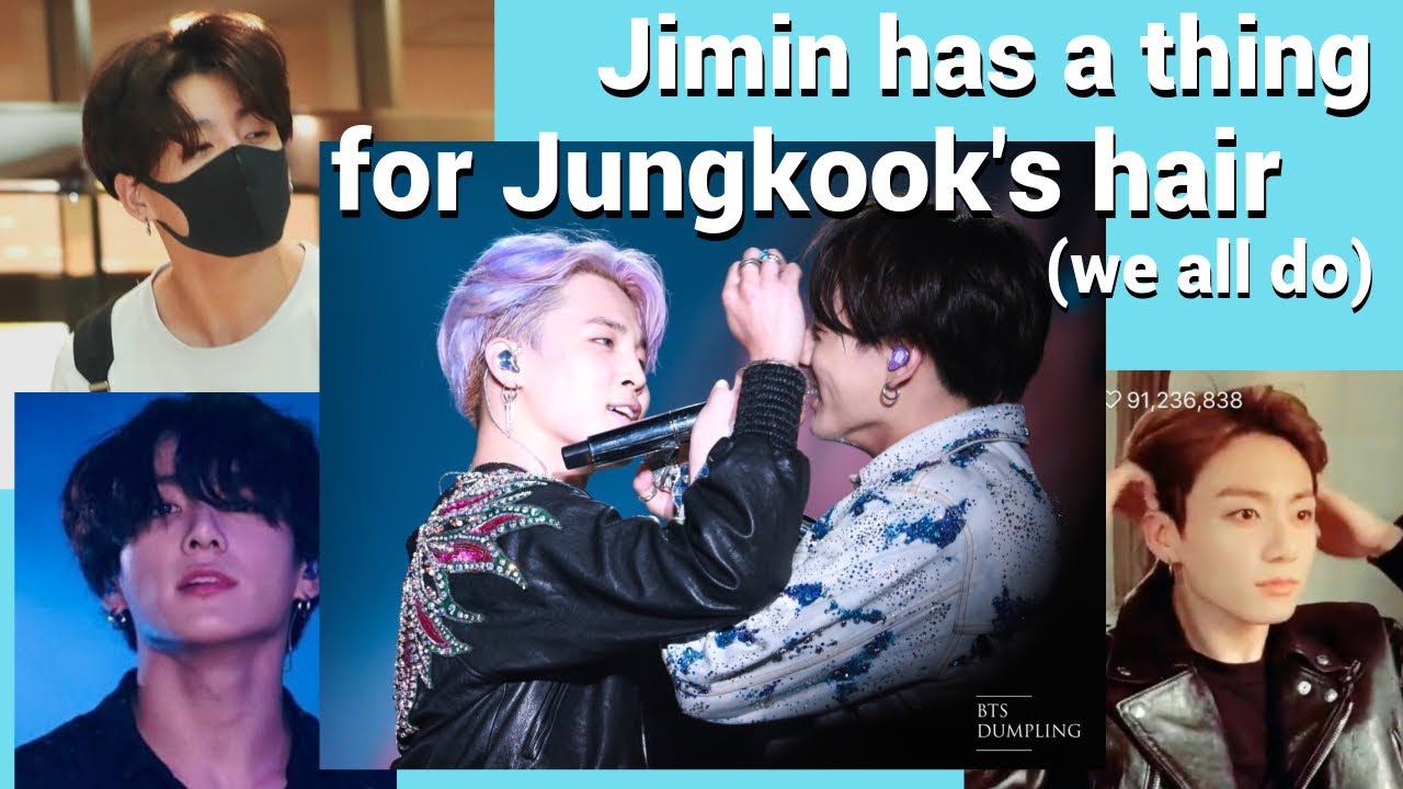 Jimin has a thing for Jungkook's hair (we all do) - YouTube