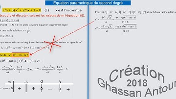 Equation paramétrique du second degré