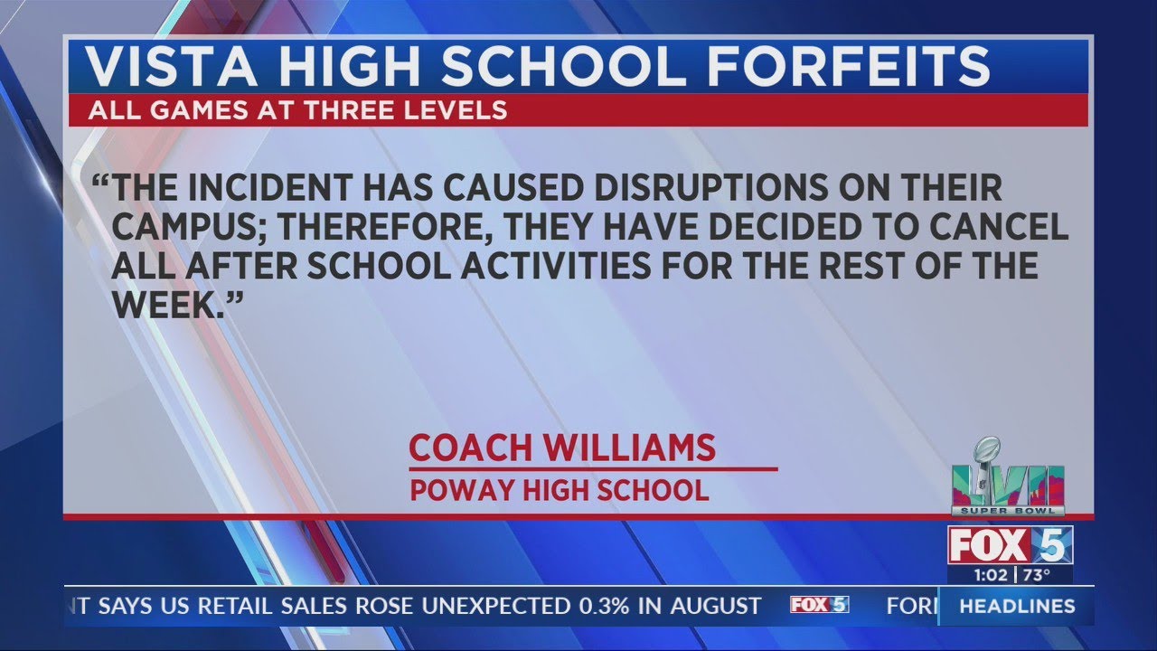 Vista High School Forfeits Football Games