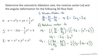 Fluid Kinematics Calculations