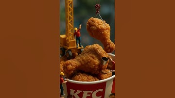Mini Workers Build a Giant KFC Chicken Bucket 🍗📦  Crunchy Build ASMR #shorts #KFCStyle #chicken