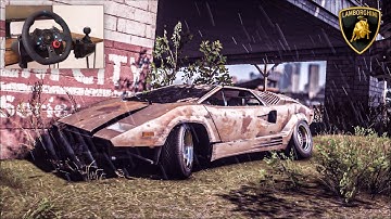 Rebuilding 1989 Lamborghini Countach 25th Anniversary - NFS Heat | Logitech G29 Gameplay