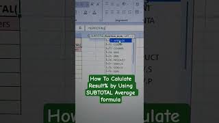How To Calulate Result% by Using Subtotal Average formula #result #percentage #excel #100% Job