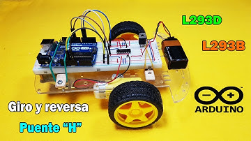 🟢 Prueba de puente H, giro y reversa L293B / L293D, con Arduino.