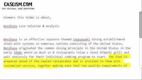 Benihana Case Solution & Analysis-  Caseism.com