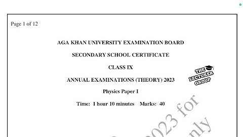 AKU-EB 9th Class Physics Paper I 2023 | Complete Past Paper Solution