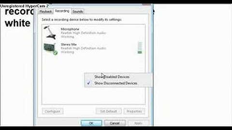 How to get sound on Hypercam 2 for the Windows Vista.