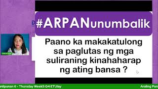 Araling Panlipunan 6  - Thursday Week5 Q4 ETUlay