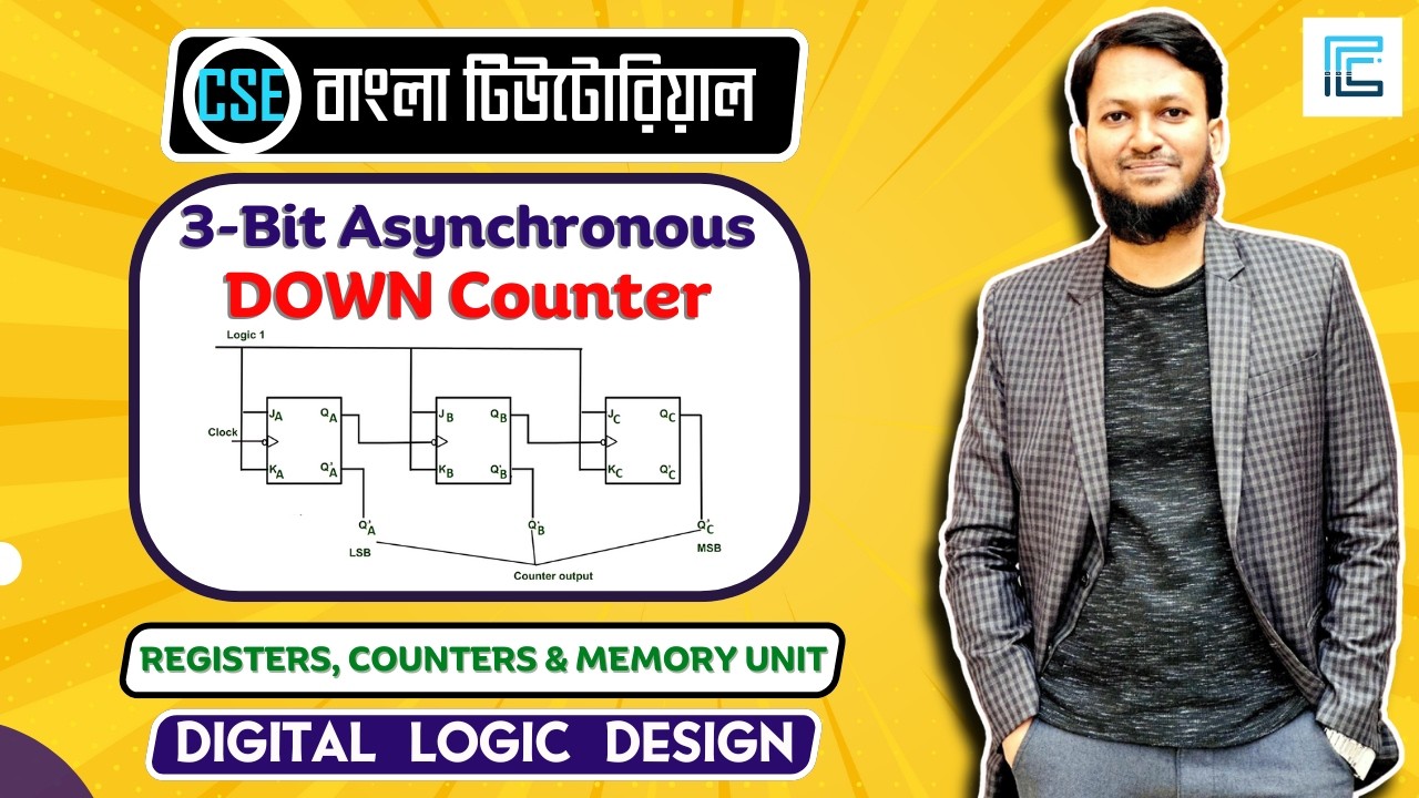 3 Bit Asynchronous Down Counter Bangla #asynchronouscounter - YouTube