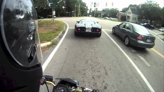 Ford GT LOUD REVS + fast driving w/ 600rr GoPro 1080p