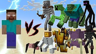 Herobrine vs Mutant Mobs in Minecraft!