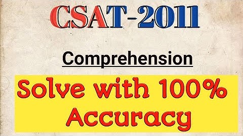 CSAT-2011 Comprehension PART-3