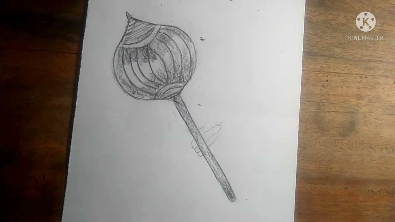 How to draw Mace pencil drawing for kids. YouTube