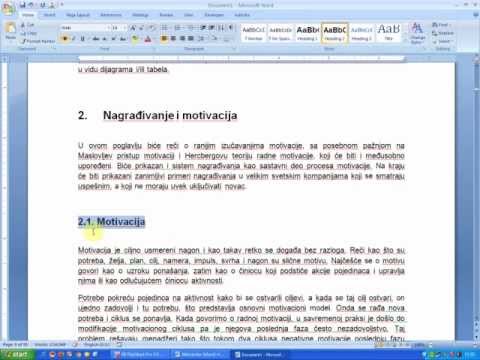 Word (sređivanje diplomskog) - numeracija strana, sadržaj, page break, footnote, header | TV Rovac