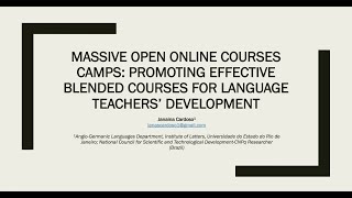 MOOC Camps: Promoting Effective Blended Courses for Language Teachers' development