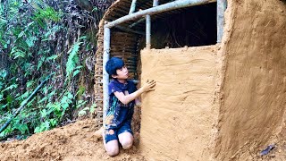 Building a Dugout for Survival in the Wild Forest In harsh weather - Form A New Life | Free Life