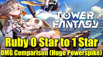 Ruby 0 Star to 1 Star Damage Comparison | HUGE POWERSPIKE at 1 Star - Tower of Fantasy Global