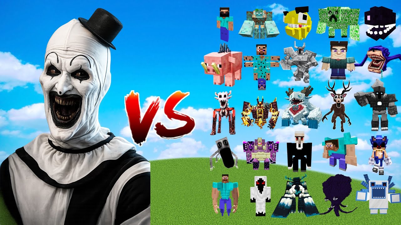 Terrifier Mod Minecraft Clown Terrifier vs All Minecraft Bosses | Minecraft Mob Battle - YouTube