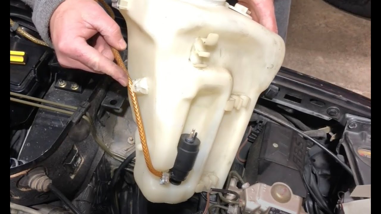 Windshield Washer Pump Replacement 1994 Mercedes C280 W202 - YouTube