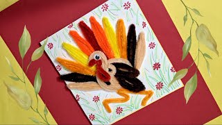 Turkey Thanksgiving Card | Thanksgiving Greeting Card | Pipe Cleaner Turkey Card |