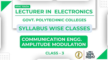 Lecturer in Electronics | Polytechnic | Syllabus wise  Class | Communication Engg | Class 3