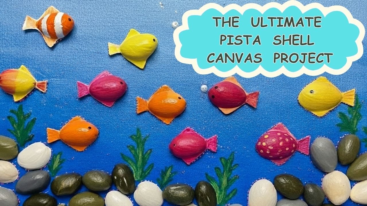 Pistachio Shells on Canvas: DIY Ocean Art 