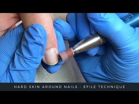 Hard skin around the nails. Efile technique + Gel Polish