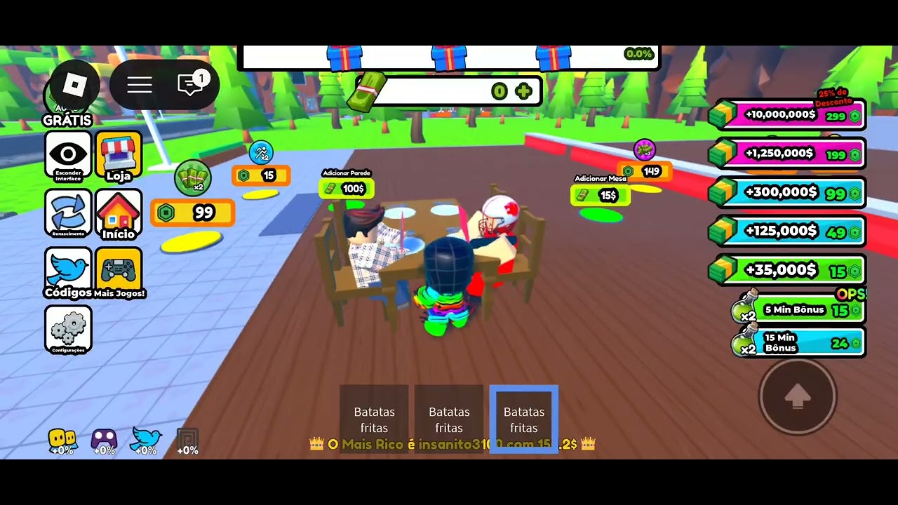 Jogando Burgeria Tycoon no Roblox