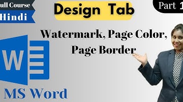 Ms word Tutorial in Hindi || Design Tab