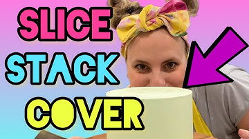 SLICING, STACKING and COVERING a cake in buttercream. CAKE DECORATING TUTORIAL
