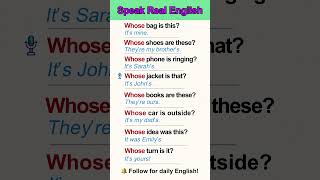 Whose Questions In Daily English Speak Real English