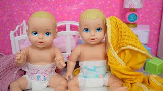 Perfectly Cute Baby dolls After Daycare Routine feeding and changing baby dolls